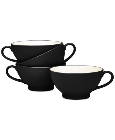 Noritake Colorwave Handled Bowls, Set Of 4 In Graphite