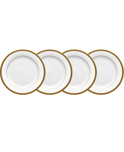 Noritake Charlotta Gold Set Of 4 Bread Butter Plates, Service For 4 In White And Gold-tone