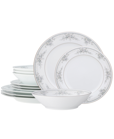 Noritake Sweet Leilani 12 Piece Set, Service For 4 In White And Leilani