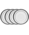 Noritake Odessa Platinum Set Of 4 Saucers, Service For 4 In White