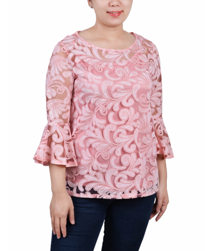 Ny Collection Women's Bell Sleeve Blouse And Solid Camisole In Multi