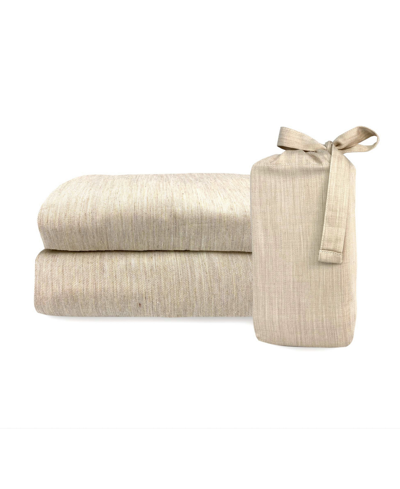 Bedvoyage Melange 2-piece Pillowcases Set, King In Sand