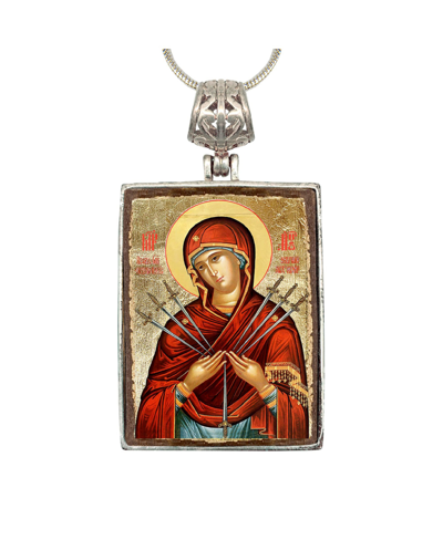 G.debrekht Virgin Mary Of The Seven Swords Religious Holiday Jewelry Necklace Monastery Icons In Multi Color