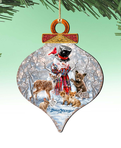 Designocracy Forest Friends Holiday Ornaments, Set Of 2 In Multi Color
