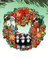 Designocracy Christmas Friends Kitty Wreath Holiday Ornaments, Set Of 2 In Multi Color