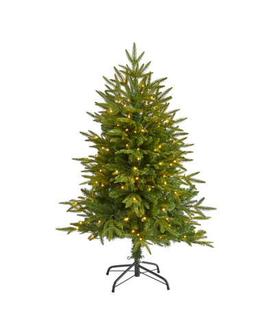 Nearly Natural Colorado Mountain Fir Natural Look Artificial Christmas Tree With Lights, 48" In Green