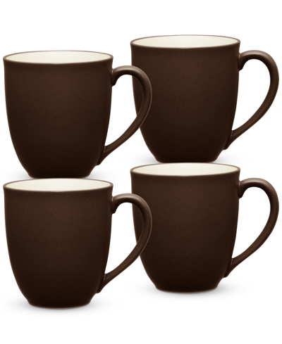 Noritake Colorwave Mugs 12-oz, Set Of 4 In Chocolate