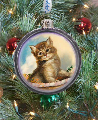 G.debrekht Feline Friend Cut Ball Holiday Ornament In Multi Color