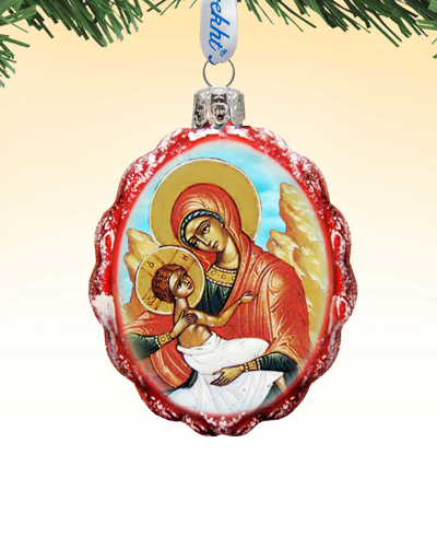 Designocracy Virgin Mary With Jesus Mercury Holiday Ornament In Multi Color
