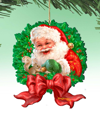 Designocracy Wreath Santa Bow Holiday Ornaments, Set Of 2 In Multi Color