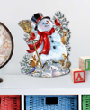 Designocracy Frosty Forest Friends Snowman Diminutive Holiday Wall Art In Multi Color