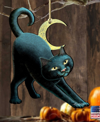 Designocracy Black Cat Holiday Ornaments, Set Of 2 In Multi Color