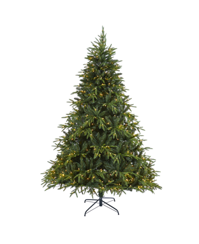 Nearly Natural Colorado Mountain Fir Natural Look Artificial Christmas Tree With Lights And Tips, 84" In Green