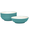 Noritake Colorwave Soup/cereal Bowls 22 Oz, Set Of 4 In Turquoise