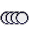 Noritake Crestwood Cobalt Platinum Set Of 4bread & Butter/appetizer Plates, Service For 4 In Blue