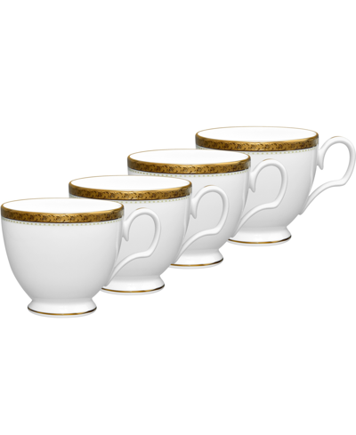 Noritake Charlotta Gold Set Of 4 Cups, Service For 4 In White And Gold-tone