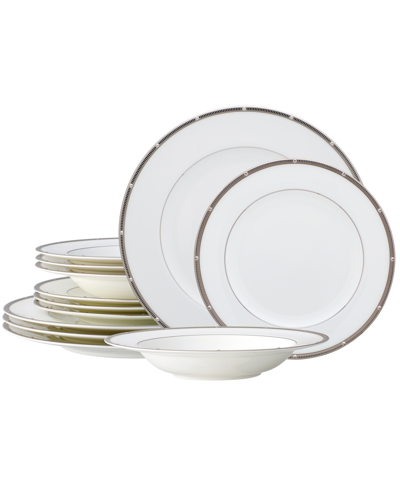 Noritake Rochelle 12 Piece Set, Service For 4 In White And Platinum