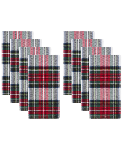 Elrene Christmas Classic Holiday Plaid 8 Piece Napkin Set, 17" X 17" In Multi
