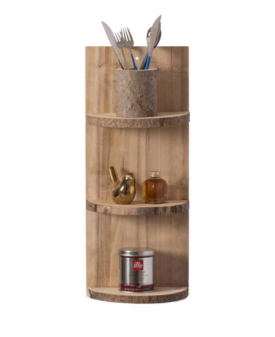 Vintiquewise 3 Sliced Log Shelf Display In Tan/beige