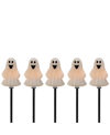 Northlight Ghost Shaped Halloween 5 Piece Pathway Markers With 3.75' Black Wire Set In White