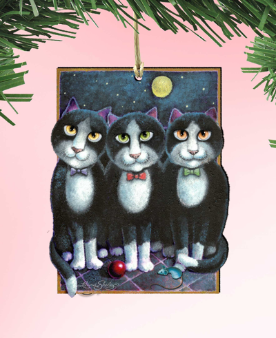 Designocracy Boys Night Out Pets Holiday Ornaments, Set Of 2 In Multi Color