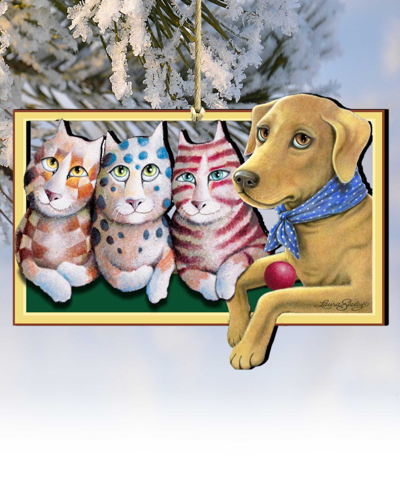Designocracy The Dog Pets Holiday Ornaments, Set Of 2 In Multi Color