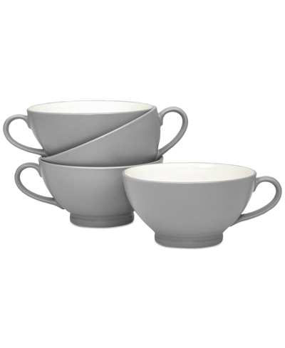 Noritake Colorwave Handled Bowls, Set Of 4 In Slate