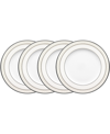Noritake Montvale Platinum Set Of 4 Bread Butter And Appetizer Plates, Service For 4 In White