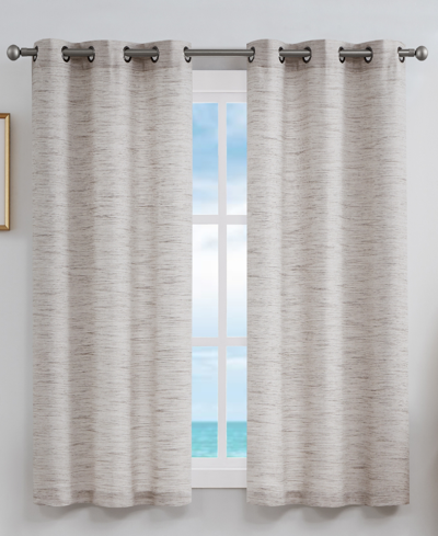 Nautica Julius Light Filtering Textured Grommet Window Curtain Panel Set, 38" X 63" In Linen