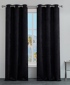 JUICY COUTURE FAUX SUEDE SOLID THERMAL WOVEN ROOM DARKENING GROMMET WINDOW CURTAIN PANEL SET, 38" X 84"
