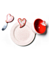 HAPPY EVERYTHING BY LAURA JOHNSON HEART EMBELLISHMENT PLATE BOWL AND SPREADER, SET OF 3