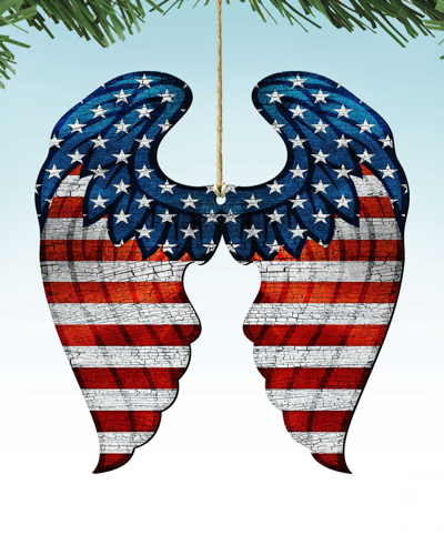 Designocracy Usa Wings Butterfly Ornaments, Set Of 2 In Multi Color