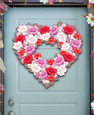 Designocracy Love Heart Holiday Door Wreath In Multi Color