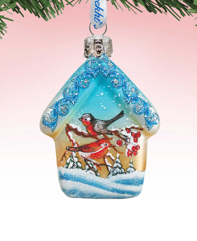 Designocracy Robin House Mercury Holiday Ornament In Multi Color