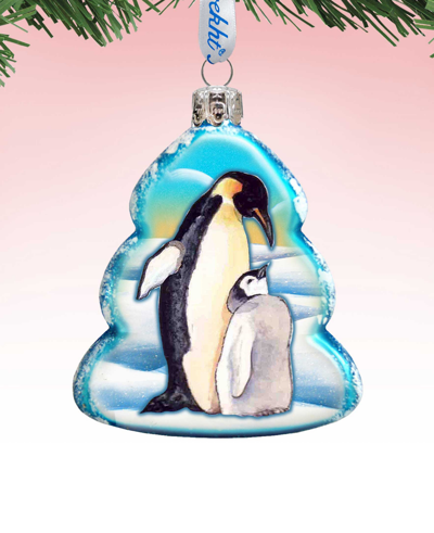 Designocracy Penguin Family Mercury Holiday Ornament In Multi Color