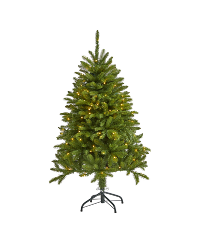Nearly Natural Sierra Spruce Natural Look Artificial Christmas Tree With Lights, 48" In Green