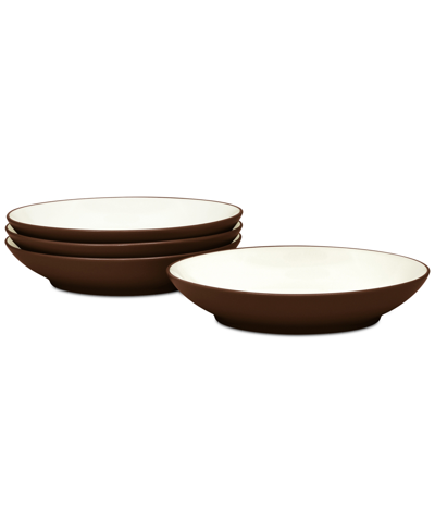 Noritake Colorwave Coupe Pasta Bowls 35-oz, Set Of 4 In Chocolate