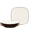 Noritake Colorwave Square Salad Plates, Set Of 4 In Chocolate