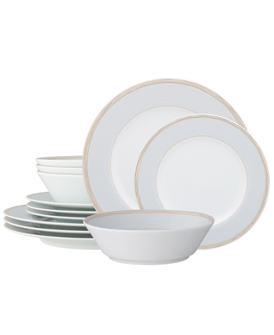 Noritake Linen Road 12 Piece Set, Service For 4 In Gray