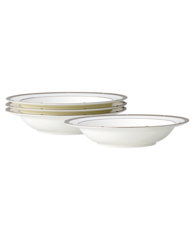 Noritake Rochelle Platinum Set Of 4 Fruit Bowls, Service For 4 In White