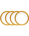 NORITAKE CRESTWOOD GOLD SET OF 4 BREAD & BUTTER/APPETIZER PLATES