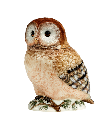Certified International Winter's Walk 3d Owl Cookie Jar In Multi
