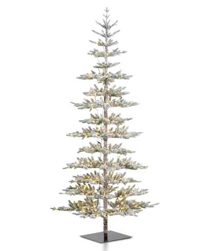 Glitzhome 9' Deluxe Pre-lit Flocked Pine Artificial Christmas Tree With 650 Warm White Lights