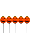 Northlight Set Of 5 Jack-o-lantern Shaped Halloween Pathway Markers In Orange