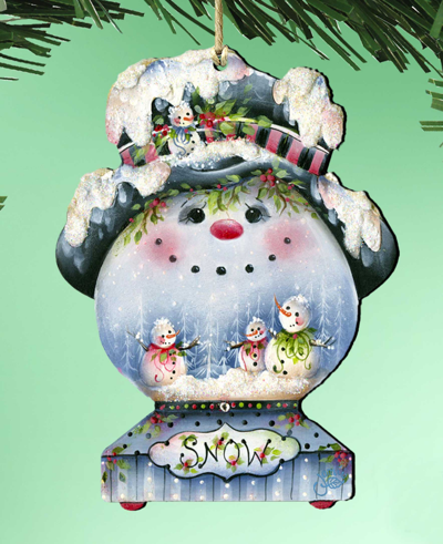 Designocracy Joe Cool Snow Globe Holiday Ornaments, Set Of 2 In Multi Color