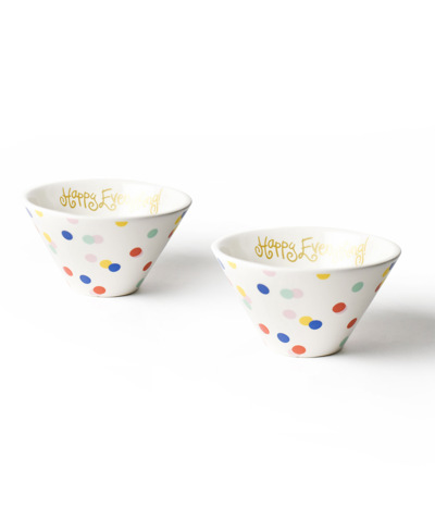 Happy Everything By Laura Johnson Happy Dot Mod Small Bowl, Set Of 2 In Multi