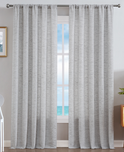 Nautica Caspian Light Filtering Textured Rod Pocket Window Curtain Panel Set, 54" X 108" In Cloud