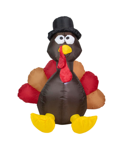 Northlight Inflatable Lighted Thanksgiving Turkey Outdoor Decor, 6' In Brown