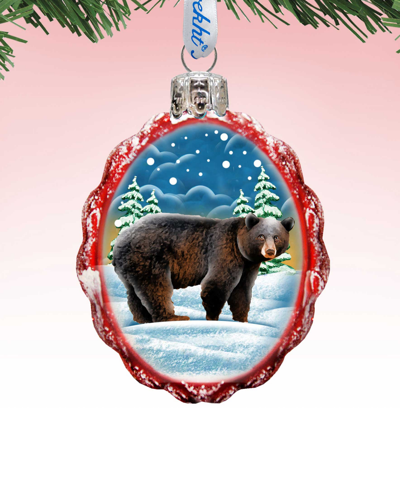 Designocracy Grizzly Bear Mercury Holiday Ornament In Multi Color