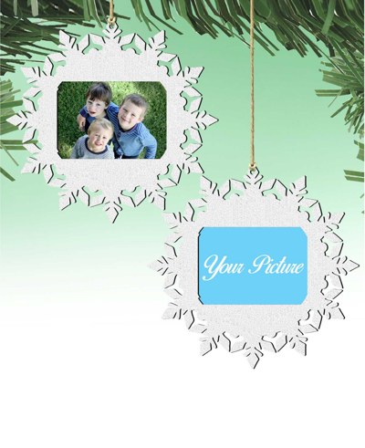 Designocracy Snowflake Christmas Picture Frame Ornaments, Set Of 2 In Multi Color